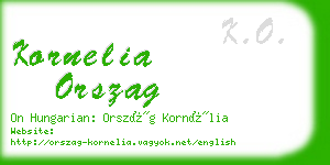 kornelia orszag business card